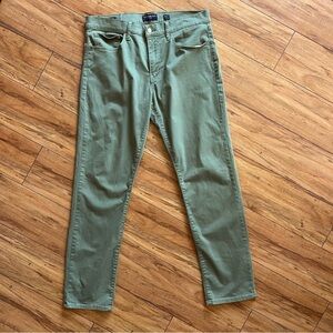 Lucky Brand Men's 34x32 121 Slim Sateen Straight Pants Jeans In Green Navy